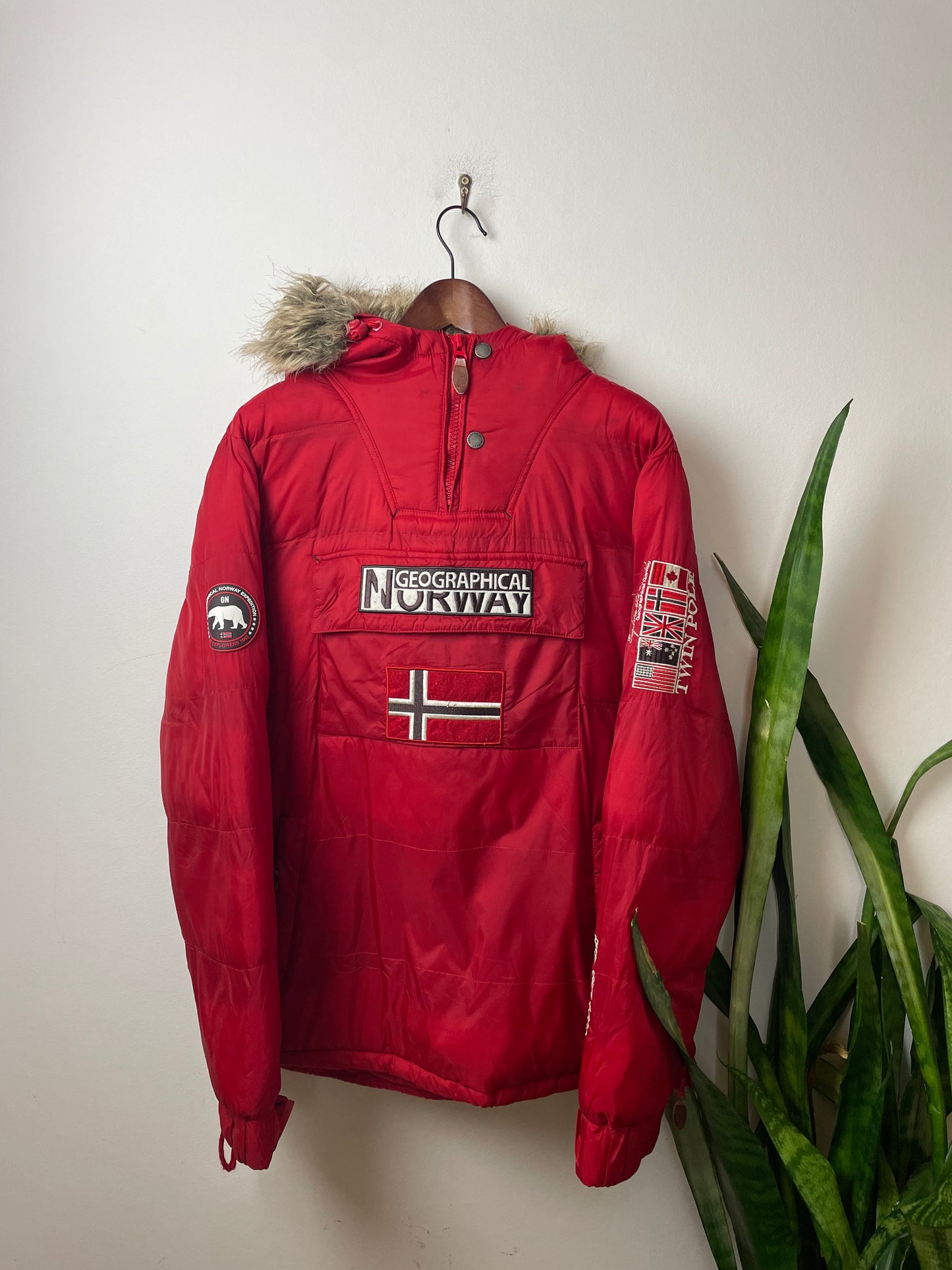 Geographical Norway Dicke Überziehjacke Rot L - Warme Herren Winterjacke
