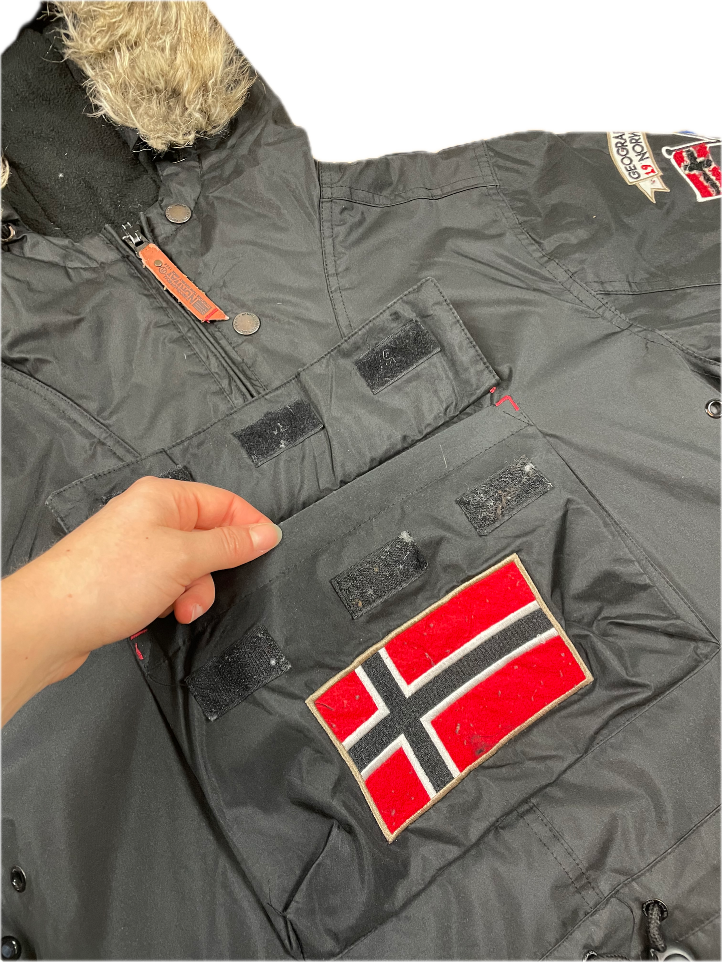 Geographical Norway Dicke Überzieh-Jacke Schwarz L - Schlichte & Warme Herren Winterjacke