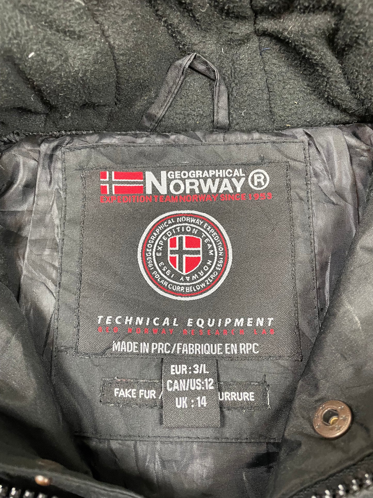 Geographical Norway Dicke Überzieh-Jacke Schwarz L - Schlichte & Warme Herren Winterjacke