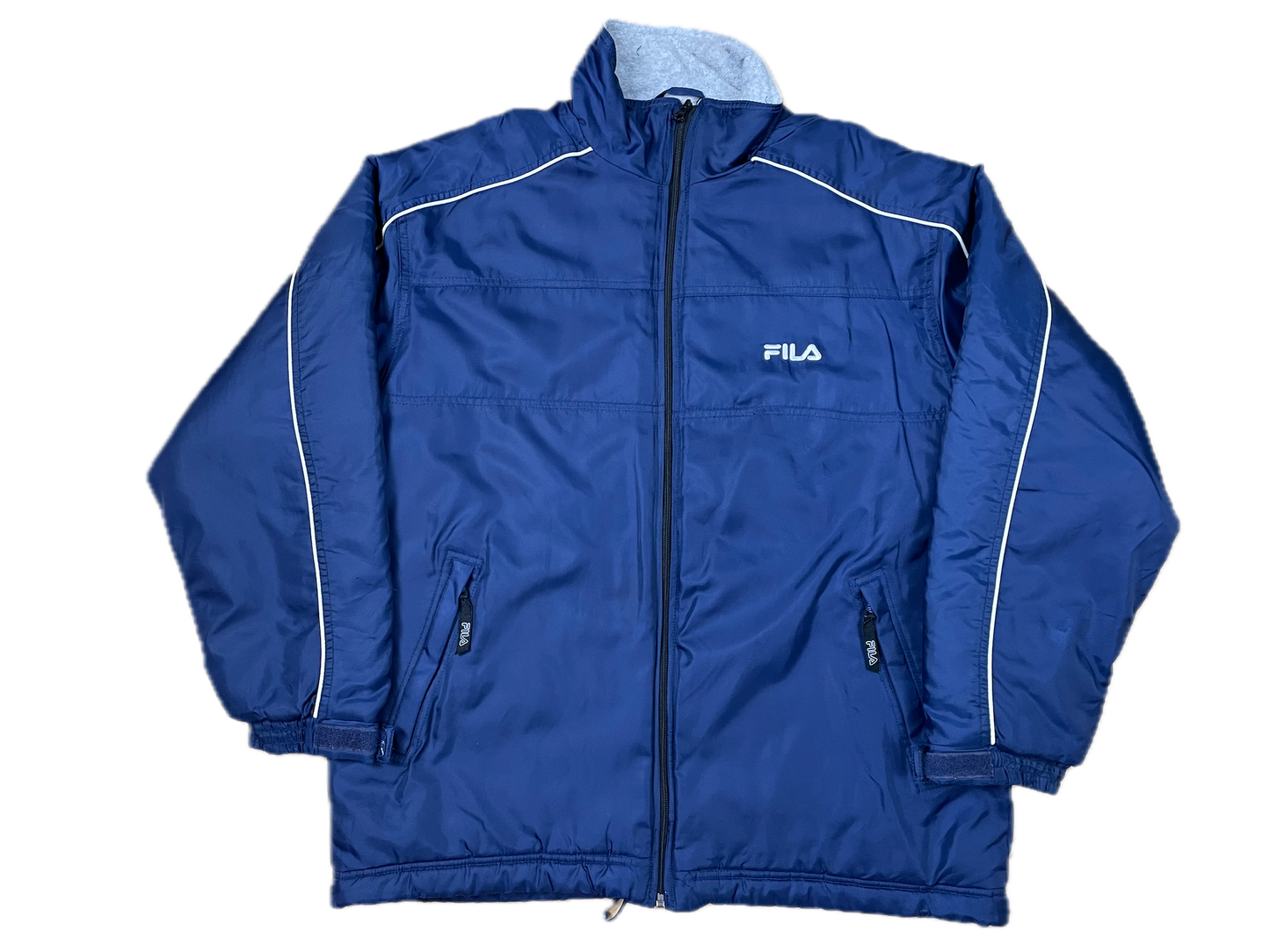 Vintage FILA Dicke Jacke Marineblau L - Warme Steppjacke für Herren