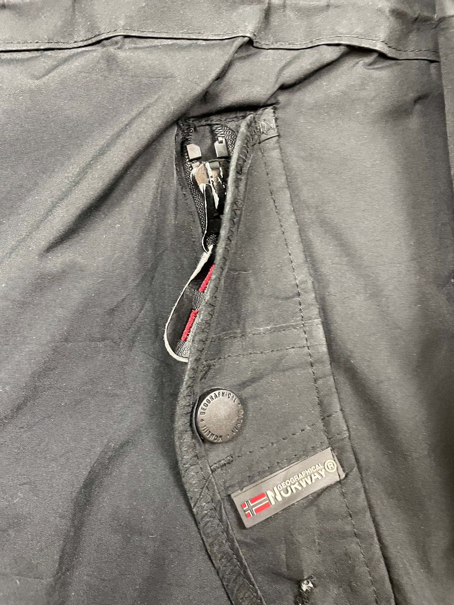 Vintage Geographical Norway Dicke Überziehjacke Schwarz S - Schlichte Herren Winterjacke