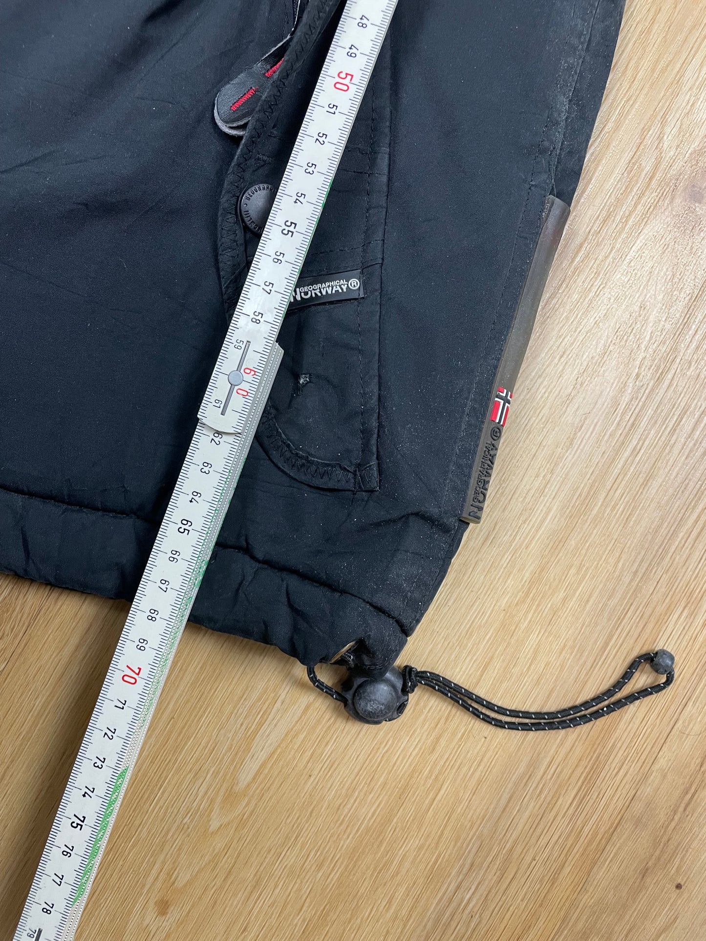 Vintage Geographical Norway Dicke Überziehjacke Schwarz S - Schlichte Herren Winterjacke