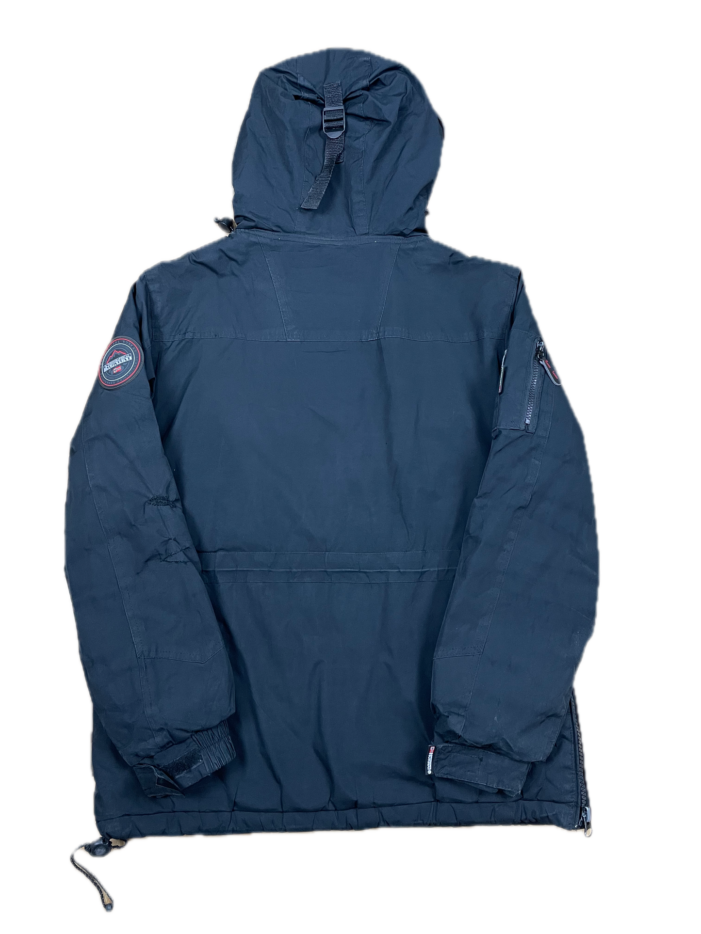 Vintage Geographical Norway Dicke Überziehjacke Schwarz S - Schlichte Herren Winterjacke