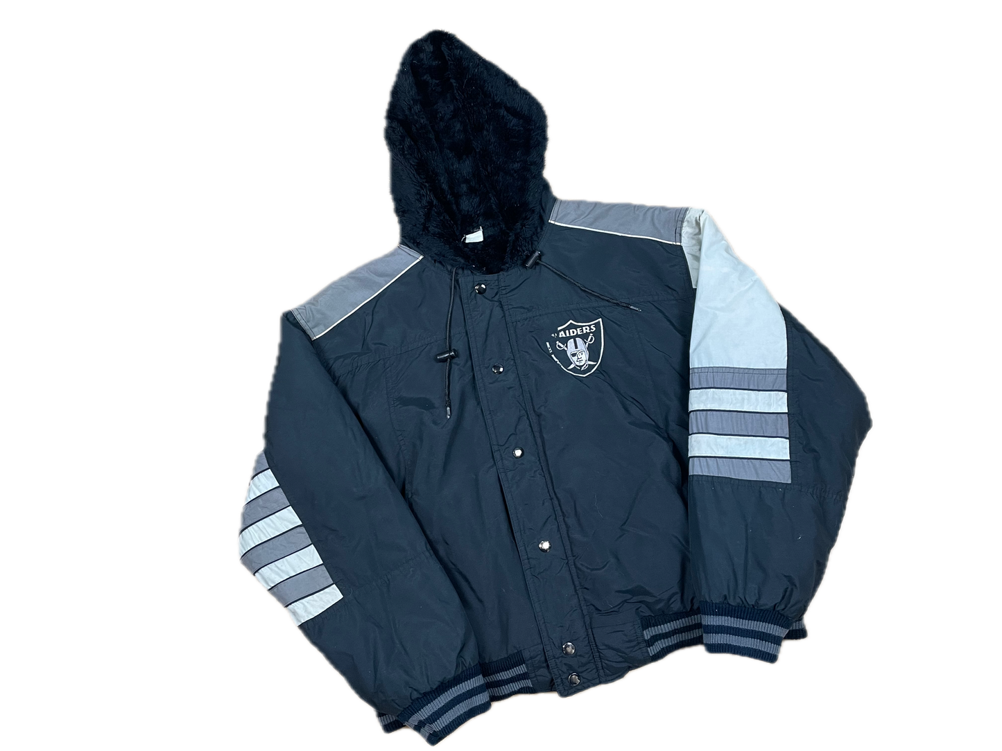 NFL Las Vegas Raiders Dicke Jacke Schwarz L-XL - Coole & Bequeme Herren Jacke