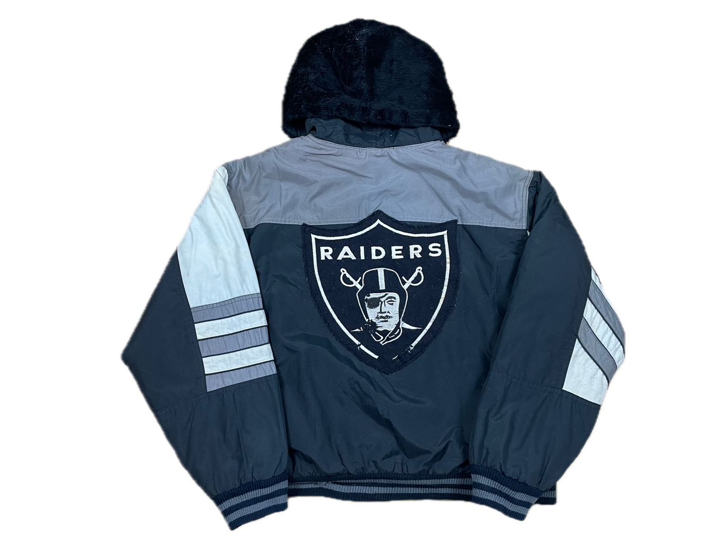 NFL Las Vegas Raiders Dicke Jacke Schwarz L-XL - Coole & Bequeme Herren Jacke