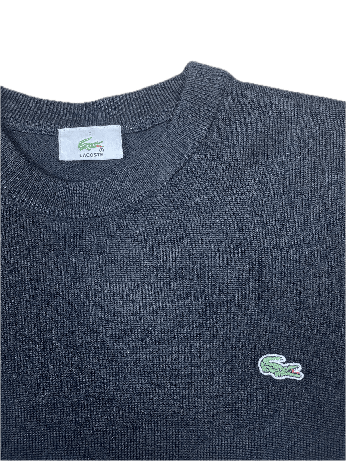 Vintage Lacoste Sweater Pullover Schwarz XL - Klassischer und Bequemer Pullover Vintage Klamotten, Secondhand Klamotten, Retro Mode, Nachhaltige Mode, Einzigartige Stücke, Zeitlose Mode, Umweltfreundliche Kleidung, Stilvolle Secondhand Mode, Hochwertige Vintage Kleidung