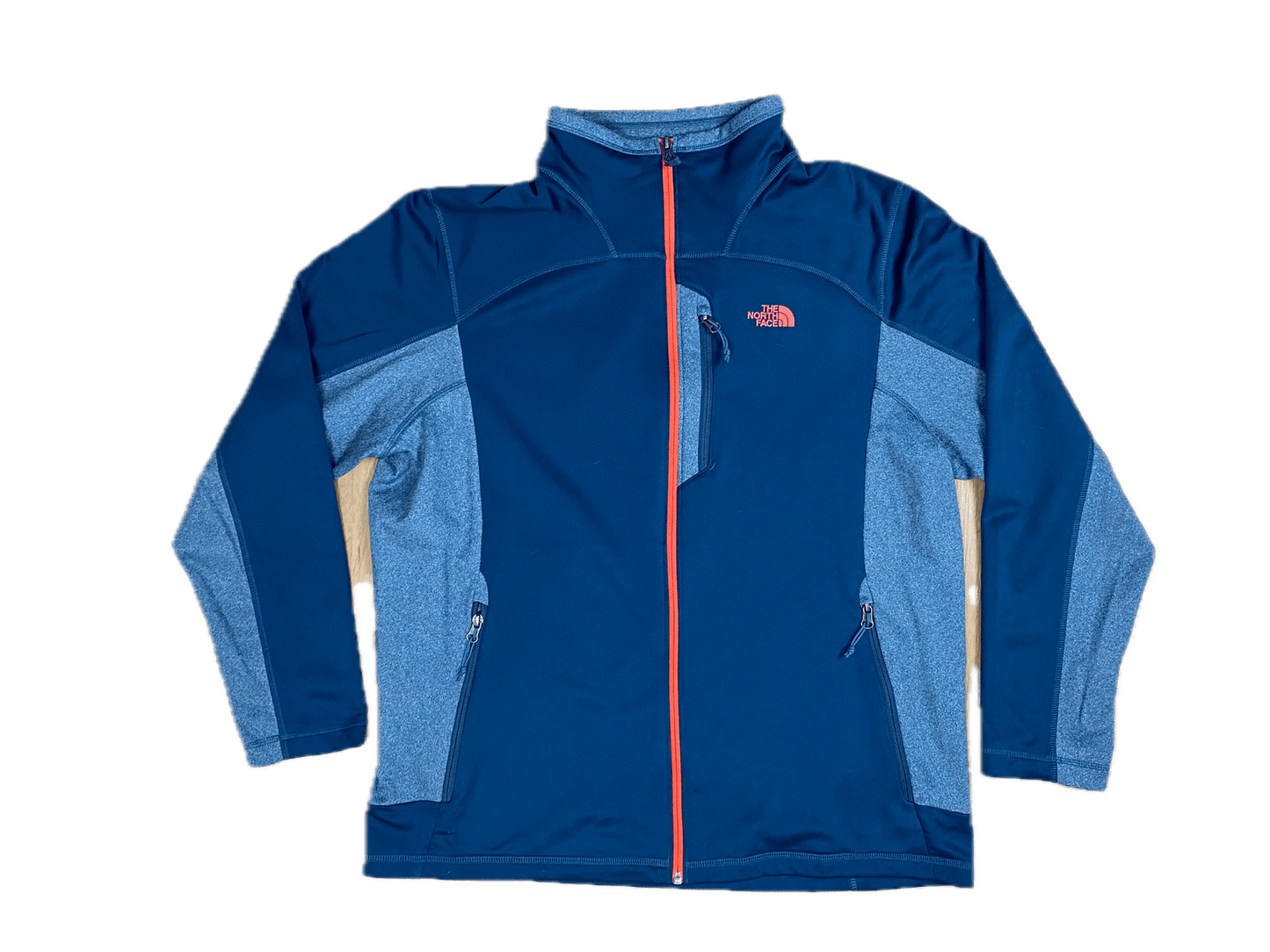Vintage The North Face Jacke Blau/Grau XL - Herren Softshell Jacke Vintage Klamotten, Secondhand Klamotten, Retro Mode, Nachhaltige Mode, Einzigartige Stücke, Zeitlose Mode, Umweltfreundliche Kleidung, Stilvolle Secondhand Mode, Hochwertige Vintage Kleidung