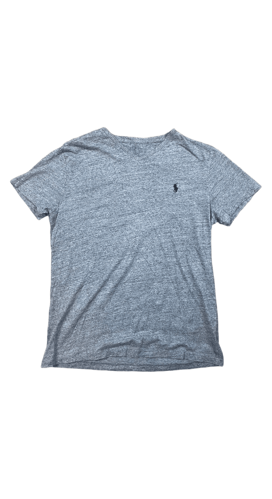 Vintage Ralph Lauren T-Shirt Grau S - Basic Herren Shirt mit V-Ausschnitt Vintage Klamotten, Secondhand Klamotten, Retro Mode, Nachhaltige Mode, Einzigartige Stücke, Zeitlose Mode, Umweltfreundliche Kleidung, Stilvolle Secondhand Mode, Hochwertige Vintage Kleidung
