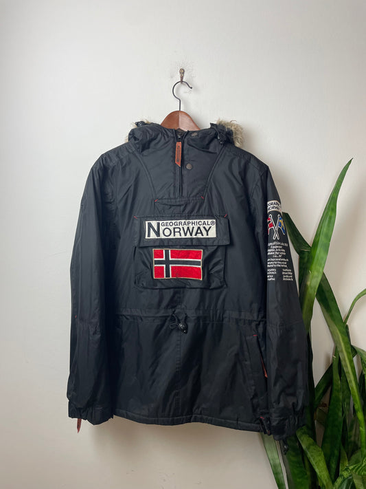 Geographical Norway Dicke Überzieh-Jacke Schwarz L - Schlichte & Warme Herren Winterjacke