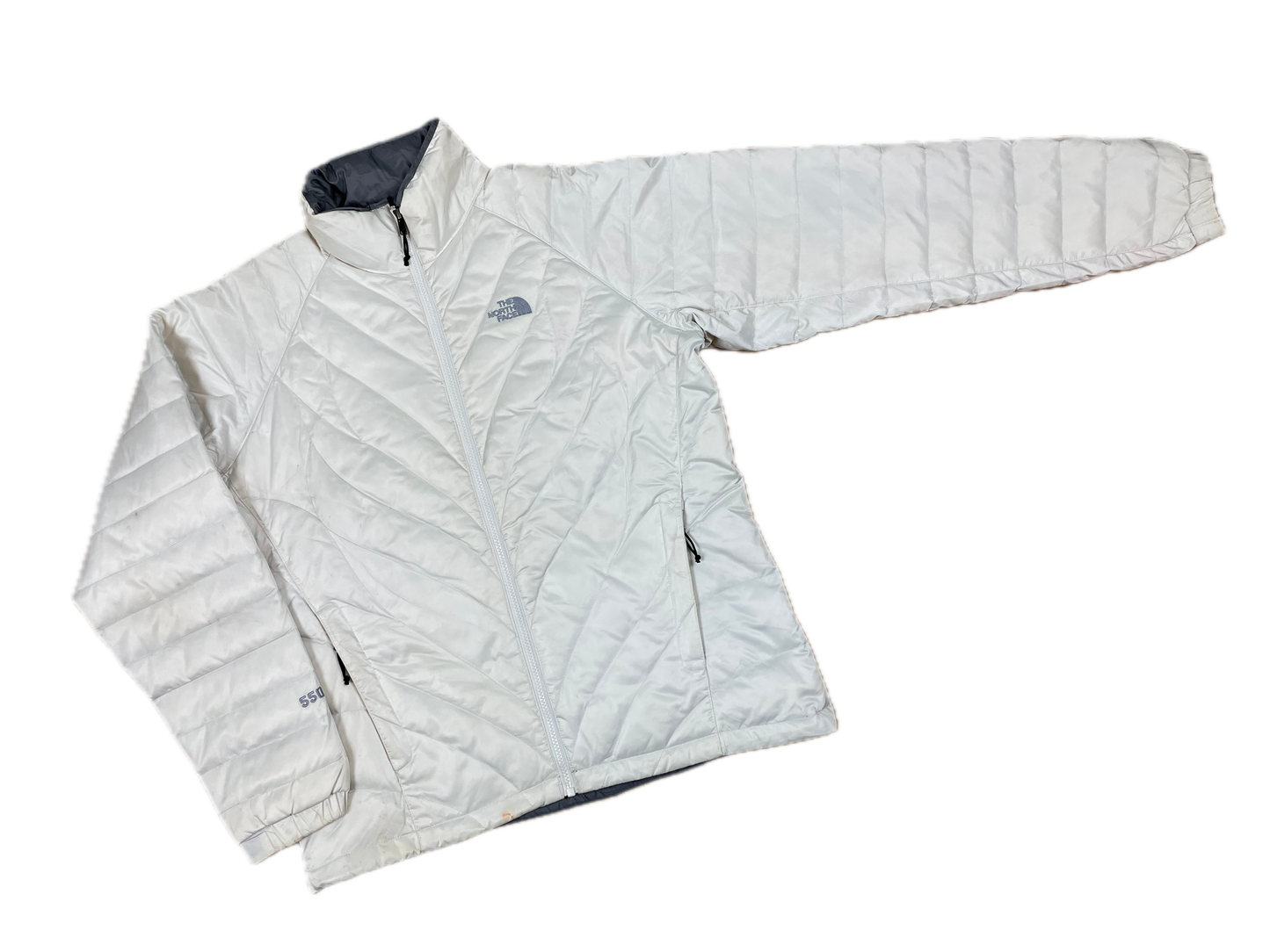 The North Face Puffer Jacket 550 Weiß L - Schlichte & Warme Damen Jacke