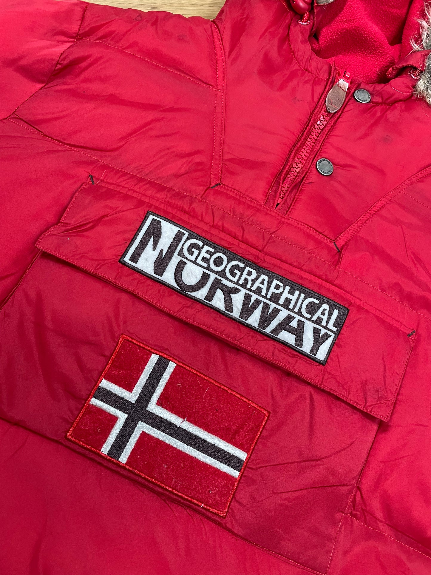 Geographical Norway Dicke Überziehjacke Rot L - Warme Herren Winterjacke