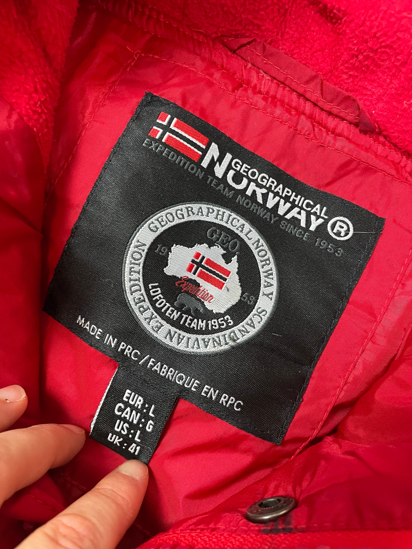 Geographical Norway Dicke Überziehjacke Rot L - Warme Herren Winterjacke