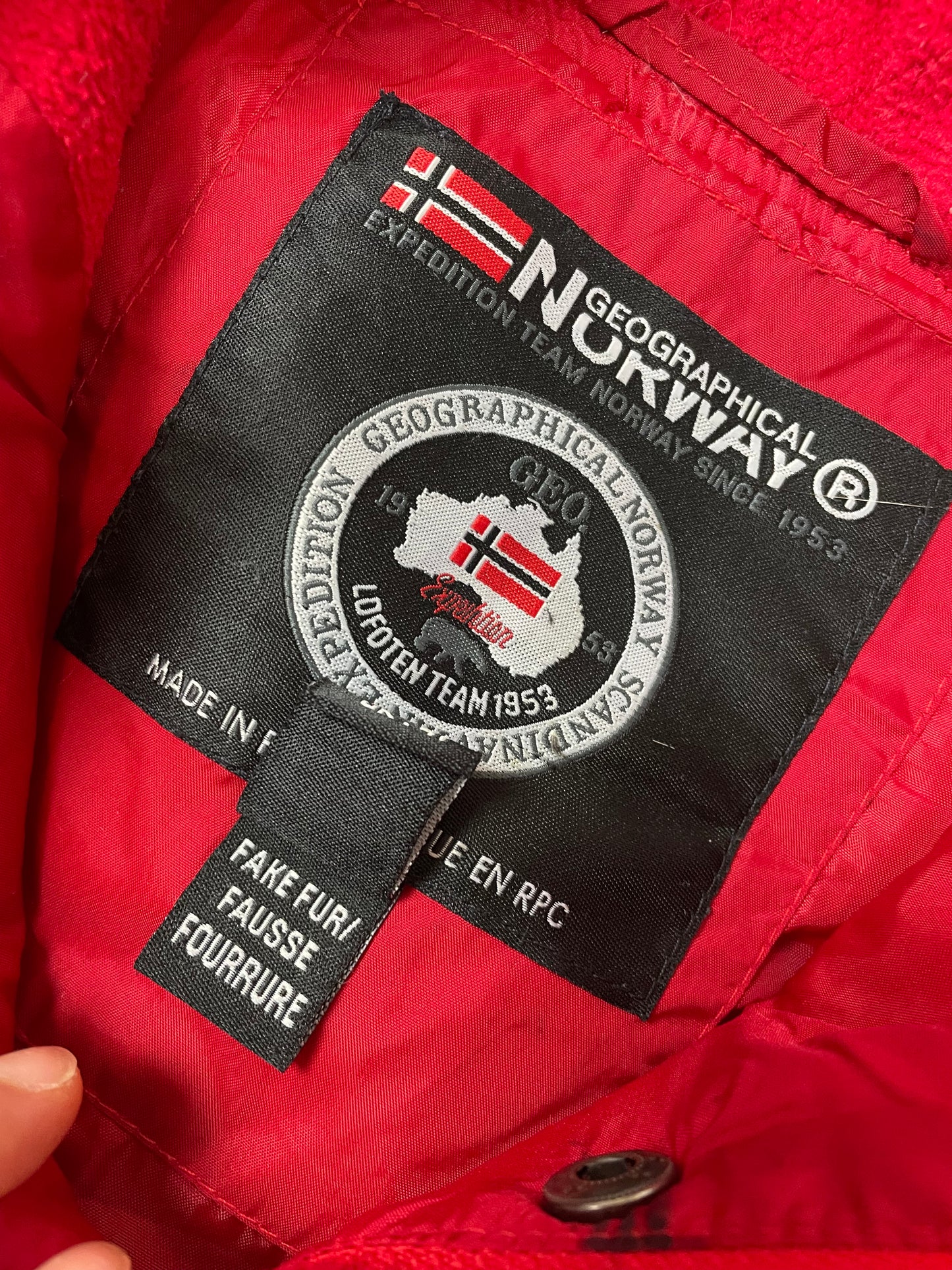 Geographical Norway Dicke Überziehjacke Rot L - Warme Herren Winterjacke