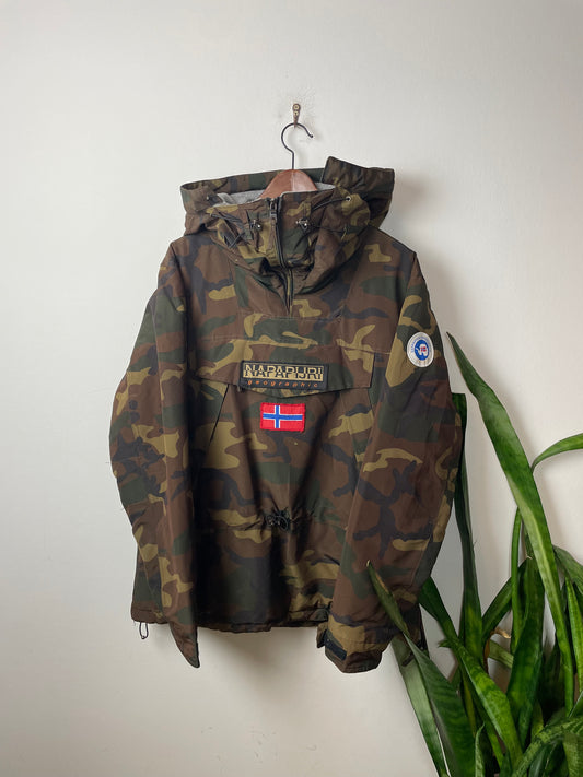 Napapijri Geographic Überziehjacke mit Military Print L - Dicke & Praktische Herren Winterjacke