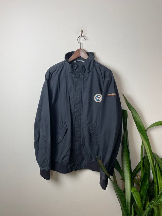 Vintage Napapijri Geographic Jacke Schwarz XXL - Schlichte & Warme Damen Jacke