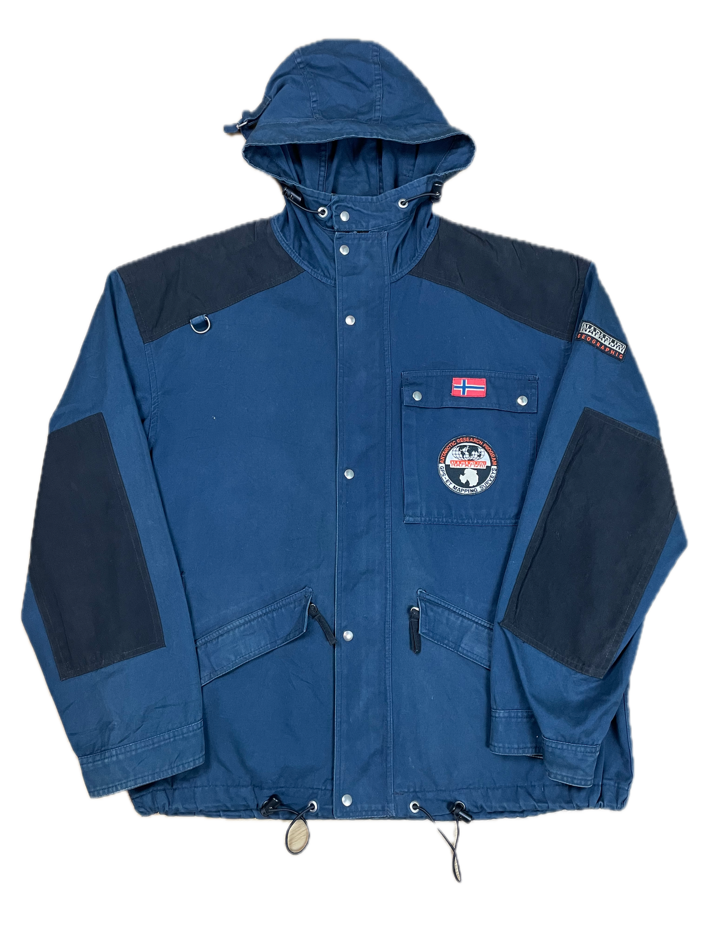 Vintage Napapijri Geographic Jacke Schwarz XL - Praktische Herren Outdoor Jacke