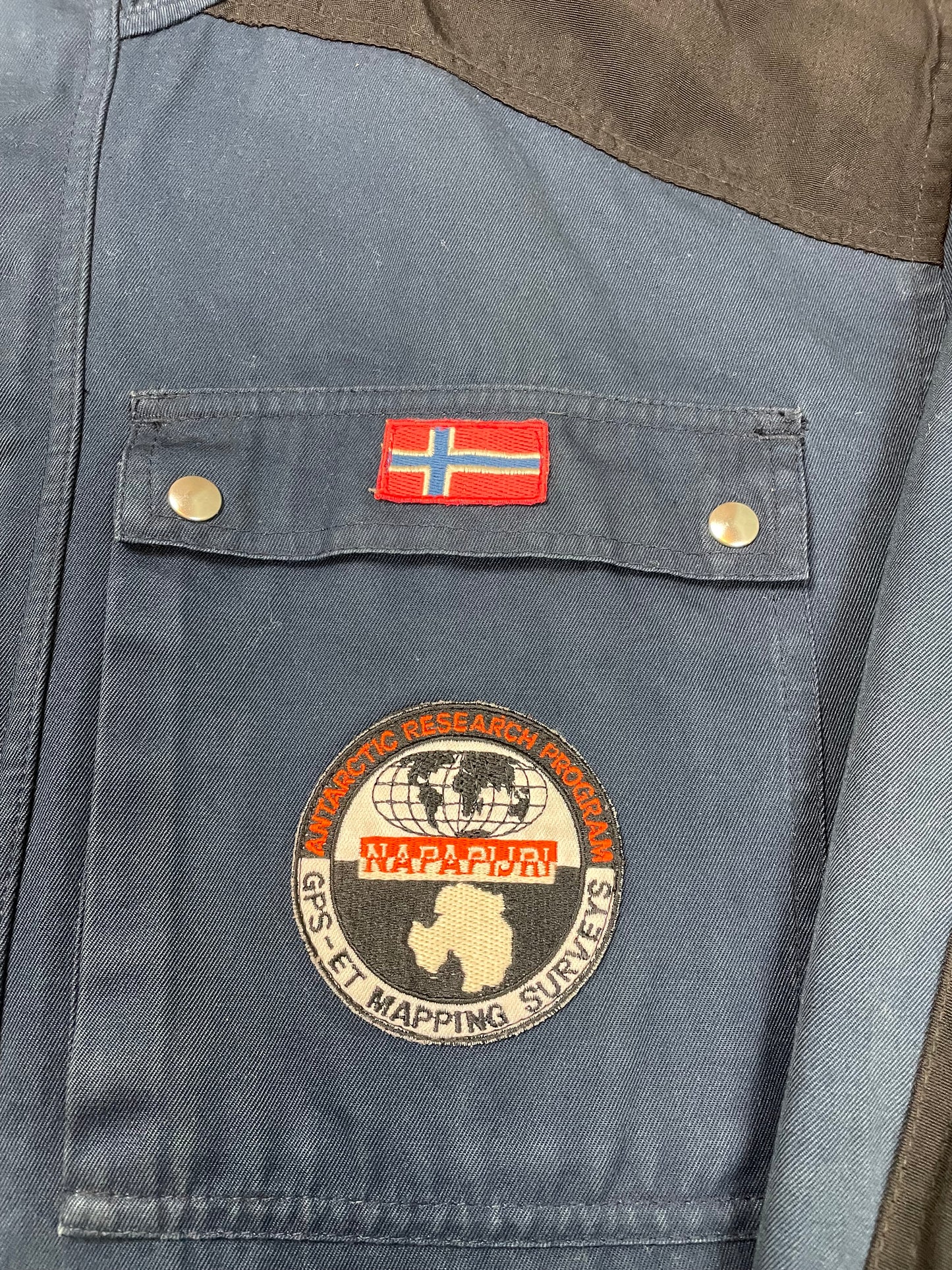 Vintage Napapijri Geographic Jacke Schwarz XL - Praktische Herren Outdoor Jacke