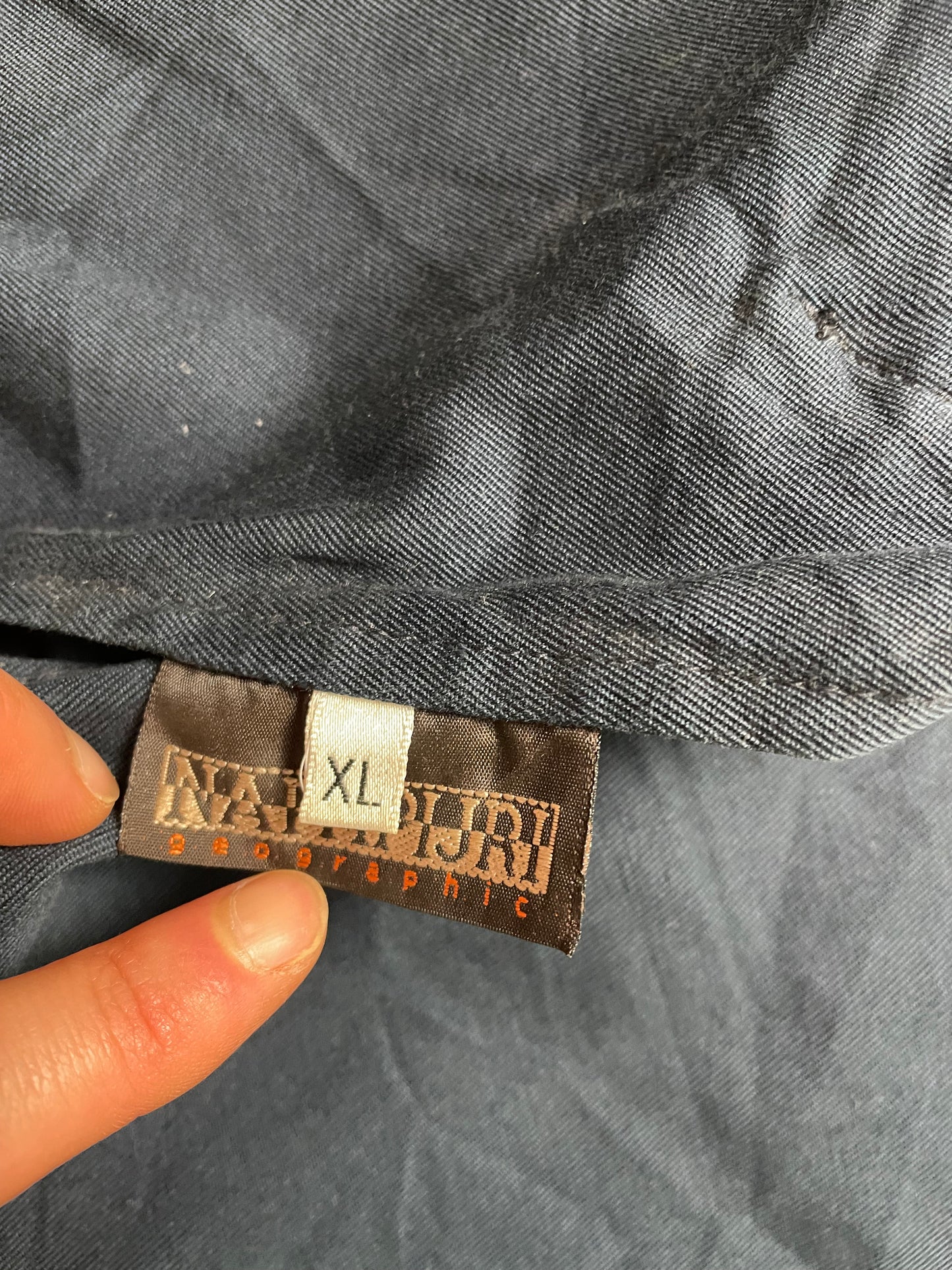 Vintage Napapijri Geographic Jacke Schwarz XL - Praktische Herren Outdoor Jacke