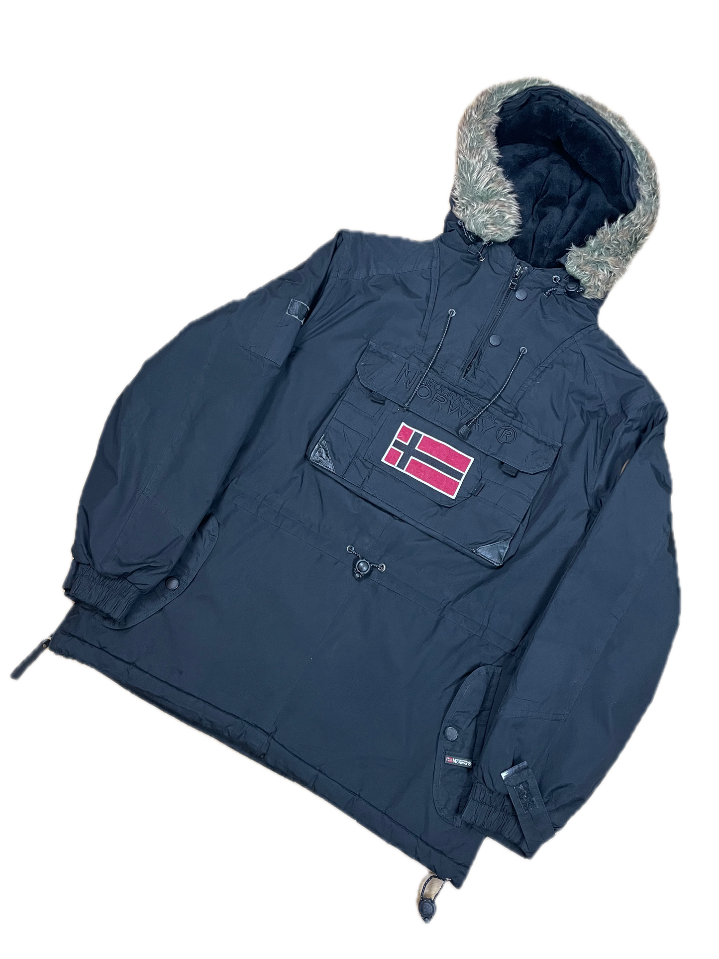 Geographical Norway Dicke Überziehjacke Schwarz L - Schlichte & Warme Winterjacke für Herren