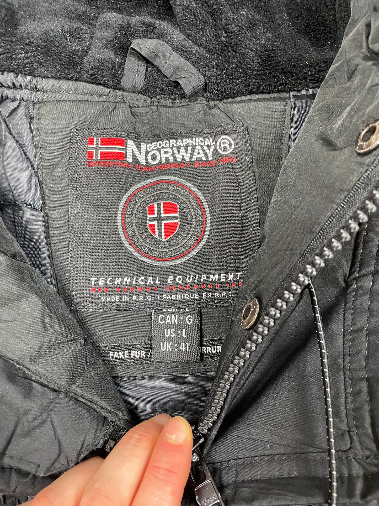 Geographical Norway Dicke Überziehjacke Schwarz L - Schlichte & Warme Winterjacke für Herren