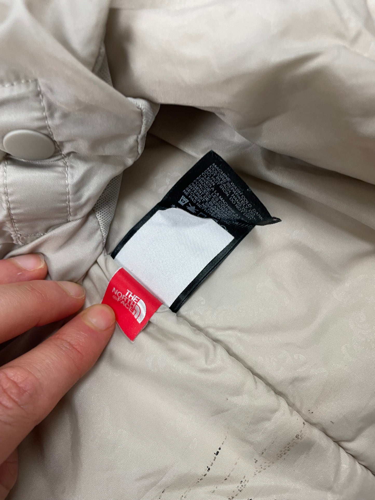 The North Face Dicke Jacke Creme L - Schlichte & Praktische Damen Jacke