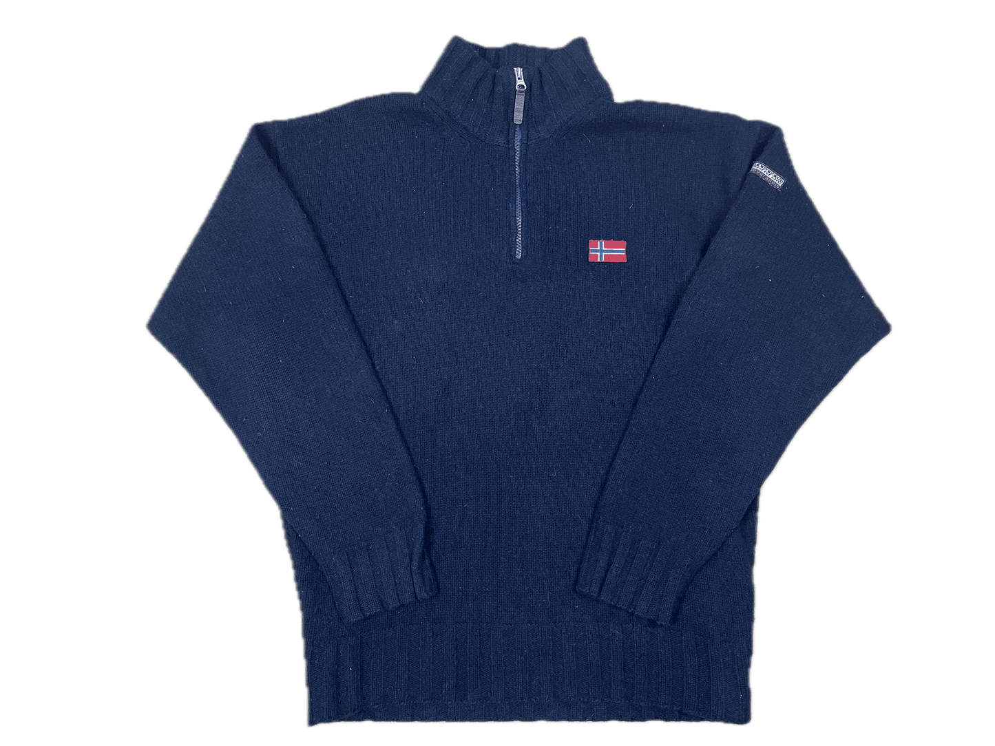 Napapijri Geographic Half-Zip Sweater Pullover Schwarz L - Stylischer und Bequemer Sweater Vintage Klamotten, Secondhand Klamotten, Retro Mode, Nachhaltige Mode, Einzigartige Stücke, Zeitlose Mode, Umweltfreundliche Kleidung, Stilvolle Secondhand Mode, Hochwertige Vintage Kleidung