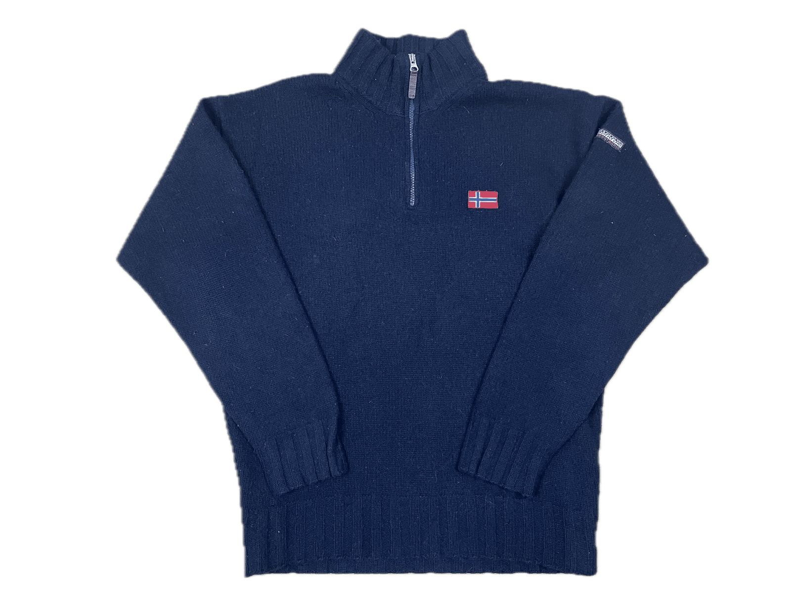 Napapijri Geographic Half-Zip Sweater Pullover Schwarz L - Stylischer und Bequemer Sweater Vintage Klamotten, Secondhand Klamotten, Retro Mode, Nachhaltige Mode, Einzigartige Stücke, Zeitlose Mode, Umweltfreundliche Kleidung, Stilvolle Secondhand Mode, Hochwertige Vintage Kleidung