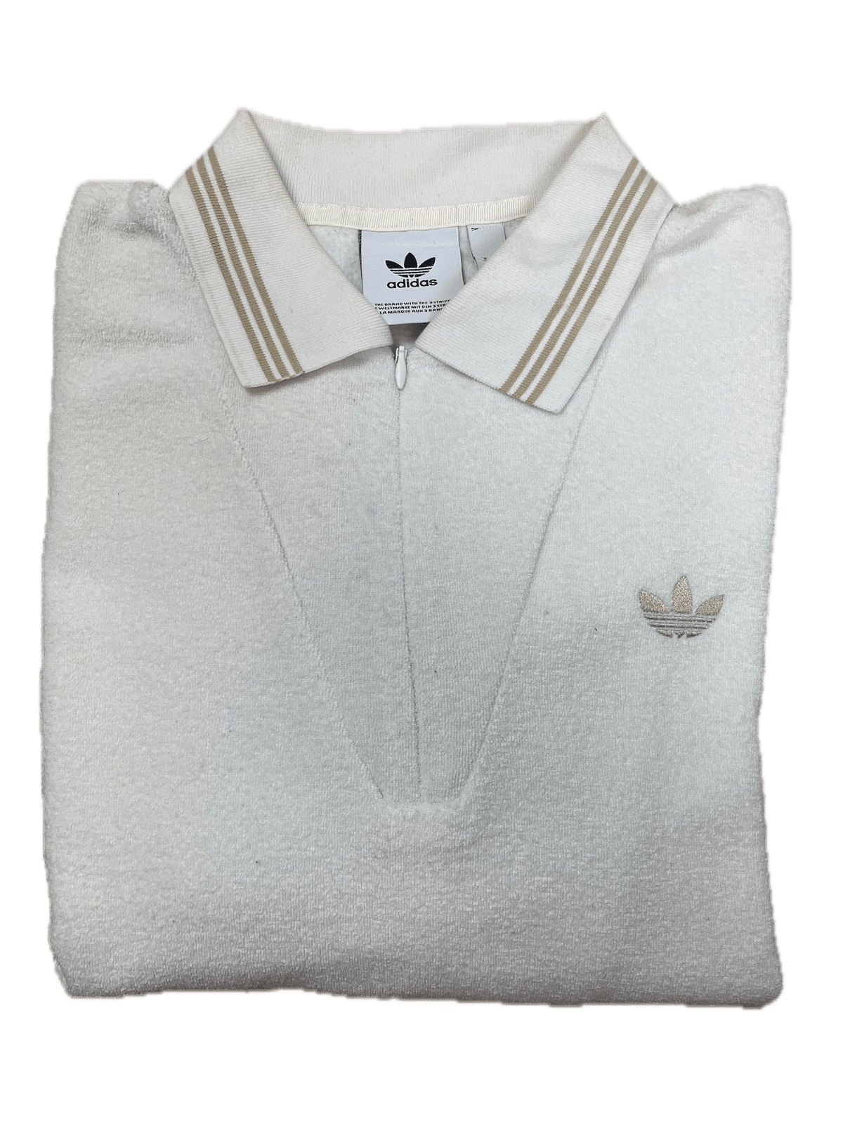 Real Vintage Adidas Half-Zip Sweater Weiß S - Klassischer und Bequemer Pullover Vintage Klamotten, Secondhand Klamotten, Retro Mode, Nachhaltige Mode, Einzigartige Stücke, Zeitlose Mode, Umweltfreundliche Kleidung, Stilvolle Secondhand Mode, Hochwertige Vintage Kleidung