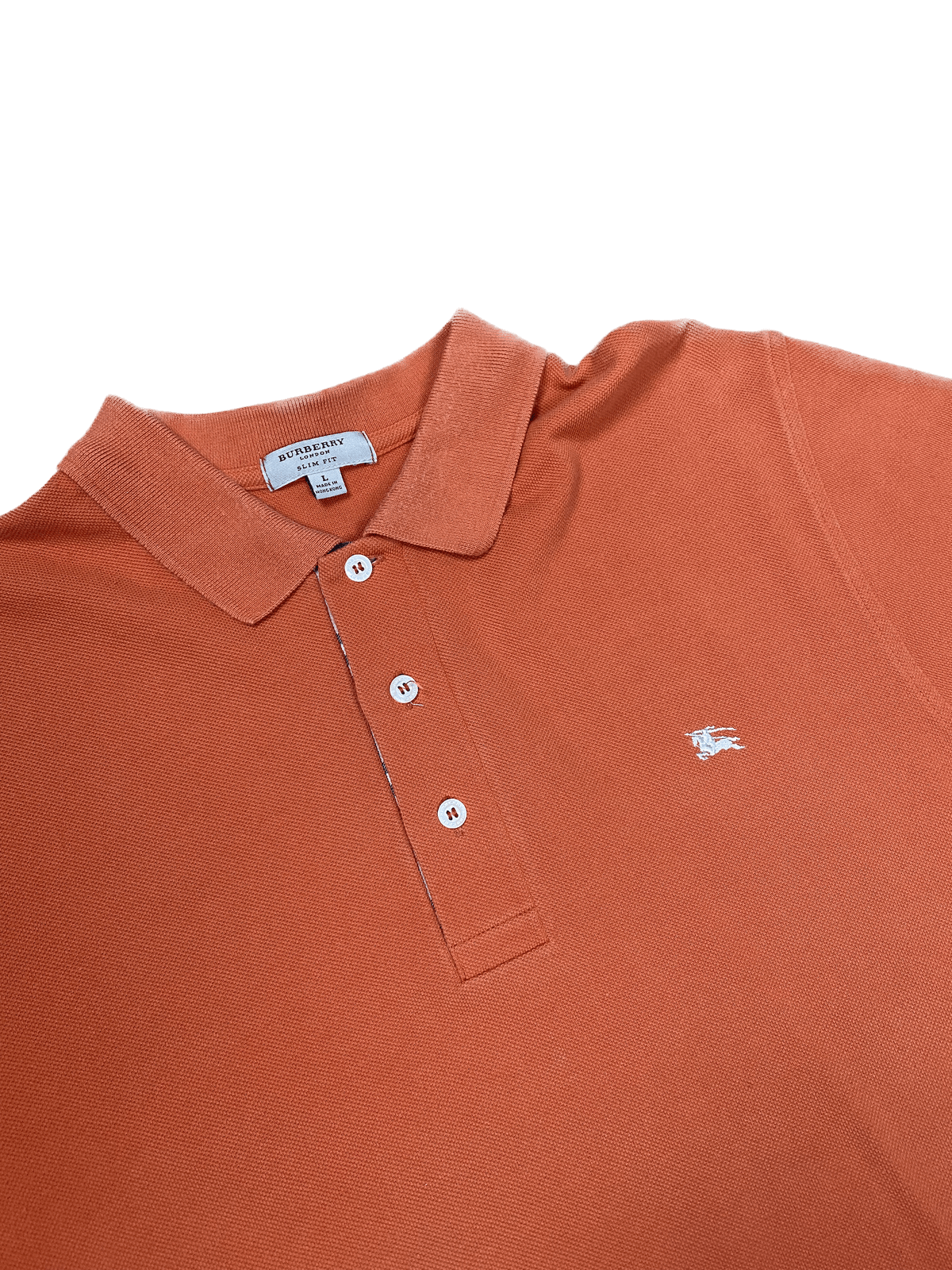 Vintage Burberry Poloshirt Slim Fit Orange L - Klassisches und Elegantes Poloshirt Vintage Klamotten, Secondhand Klamotten, Retro Mode, Nachhaltige Mode, Einzigartige Stücke, Zeitlose Mode, Umweltfreundliche Kleidung, Stilvolle Secondhand Mode, Hochwertige Vintage Kleidung