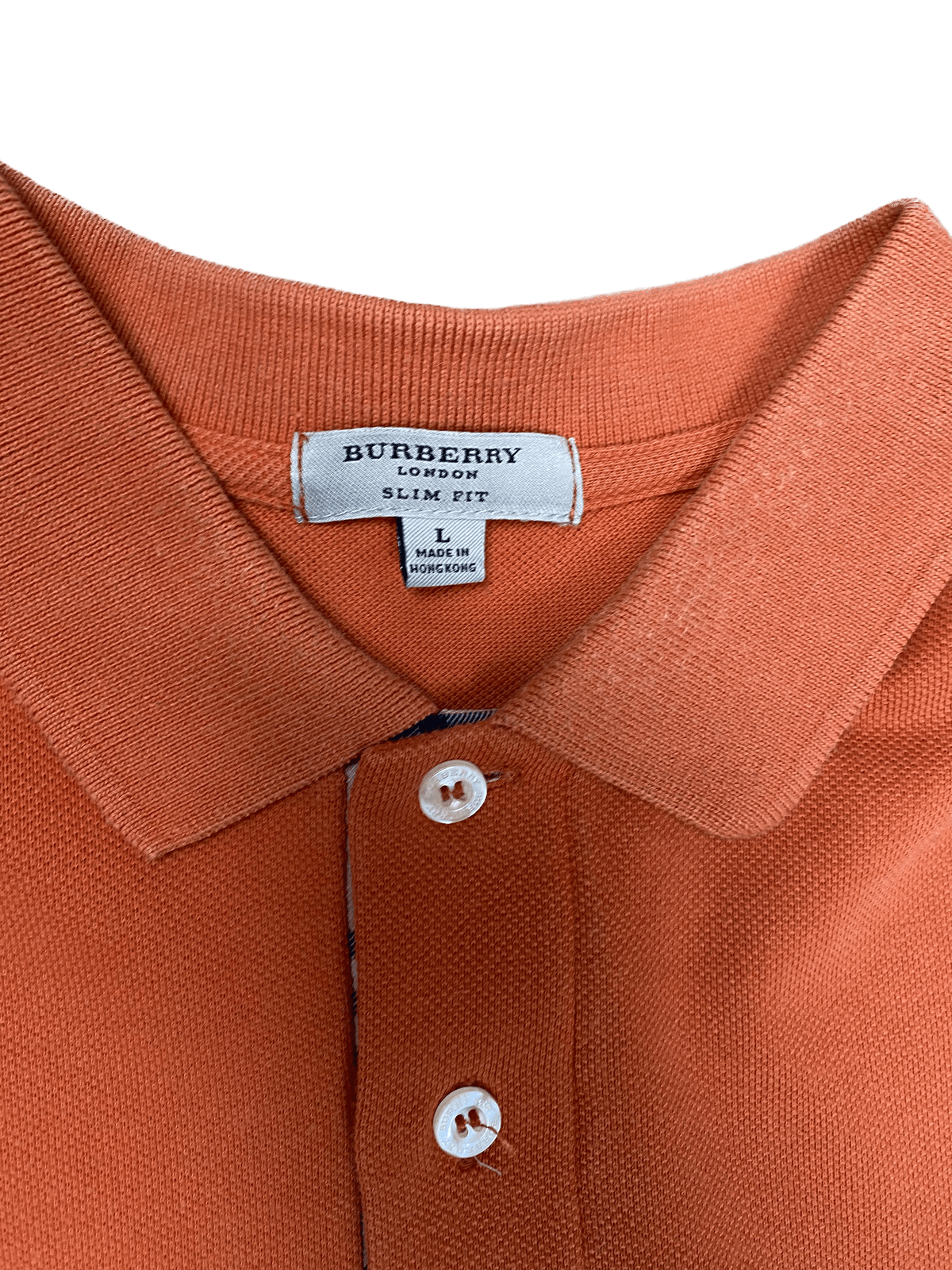 Vintage Burberry Poloshirt Slim Fit Orange L - Klassisches und Elegantes Poloshirt Vintage Klamotten, Secondhand Klamotten, Retro Mode, Nachhaltige Mode, Einzigartige Stücke, Zeitlose Mode, Umweltfreundliche Kleidung, Stilvolle Secondhand Mode, Hochwertige Vintage Kleidung