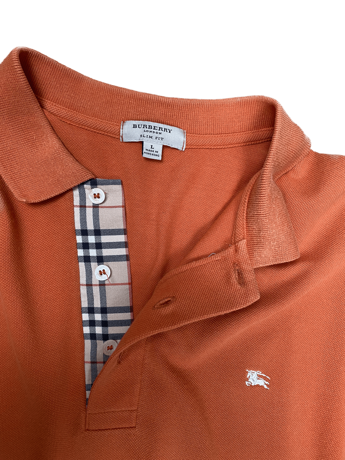 Vintage Burberry Poloshirt Slim Fit Orange L - Klassisches und Elegantes Poloshirt Vintage Klamotten, Secondhand Klamotten, Retro Mode, Nachhaltige Mode, Einzigartige Stücke, Zeitlose Mode, Umweltfreundliche Kleidung, Stilvolle Secondhand Mode, Hochwertige Vintage Kleidung