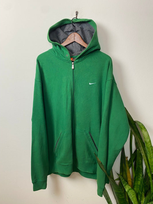 Vintage Nike Kapuzenjacke Grün XL - Sportliche Herren Trainingsjacke Vintage Klamotten, Secondhand Klamotten, Retro Mode, Nachhaltige Mode, Einzigartige Stücke, Zeitlose Mode, Umweltfreundliche Kleidung, Stilvolle Secondhand Mode, Hochwertige Vintage Kleidung