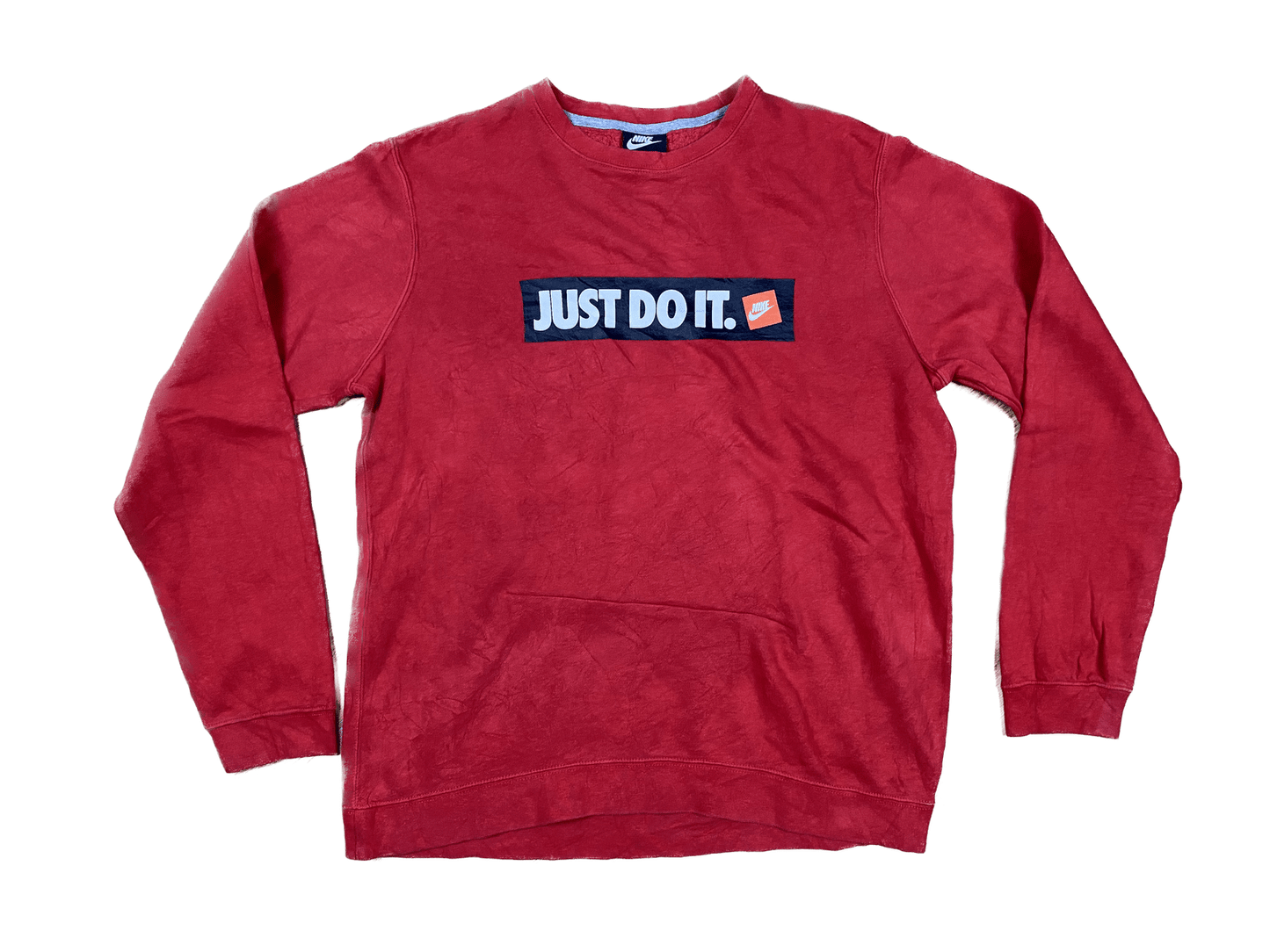 Vintage Nike Longsleeve Sweater "Just Do It" Rot L - Stylischer und Bequemer Sweater Vintage Klamotten, Secondhand Klamotten, Retro Mode, Nachhaltige Mode, Einzigartige Stücke, Zeitlose Mode, Umweltfreundliche Kleidung, Stilvolle Secondhand Mode, Hochwertige Vintage Kleidung