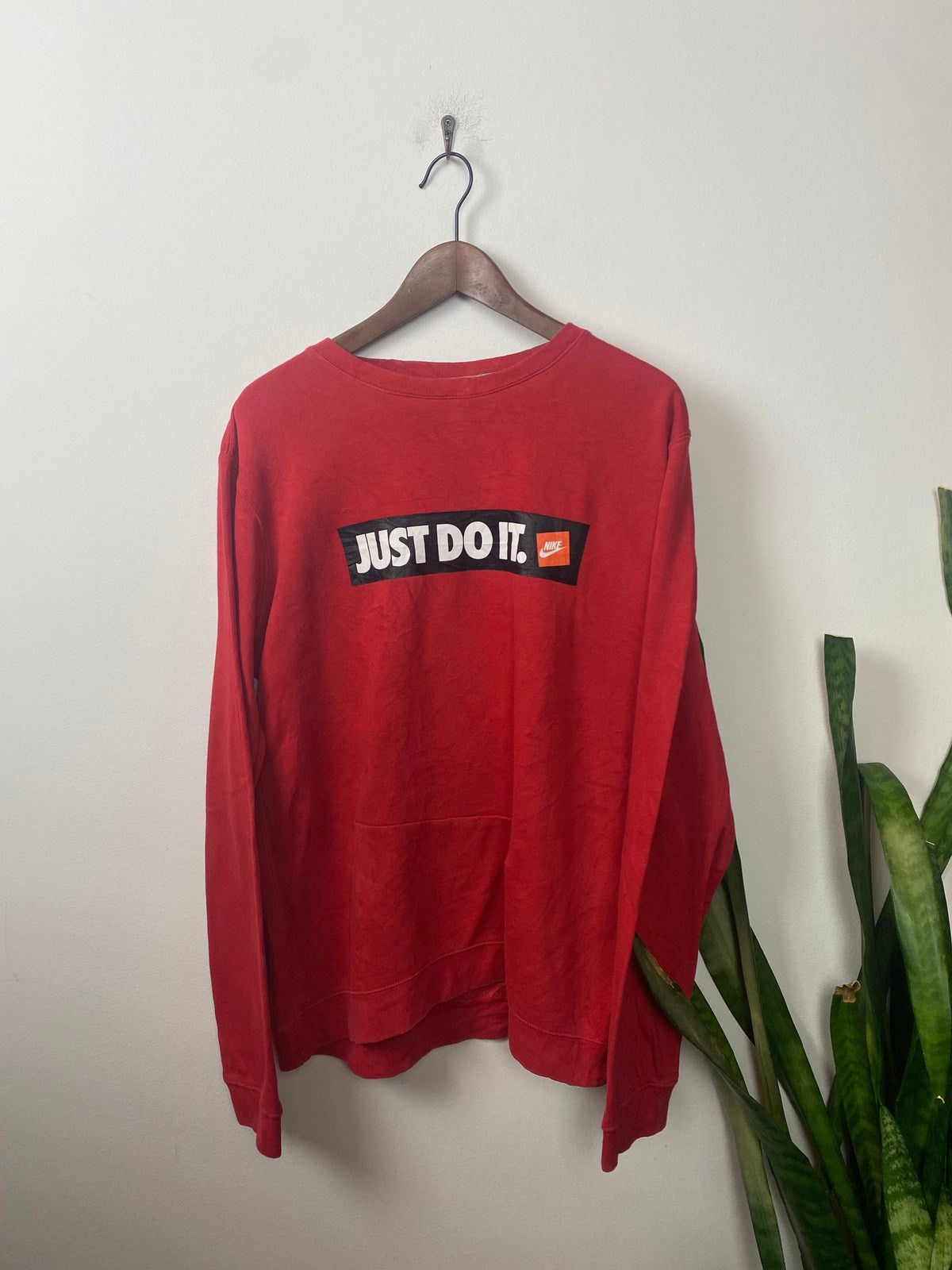 Vintage Nike Longsleeve Sweater Just Do It Rot L Stylischer und Be jut vintage