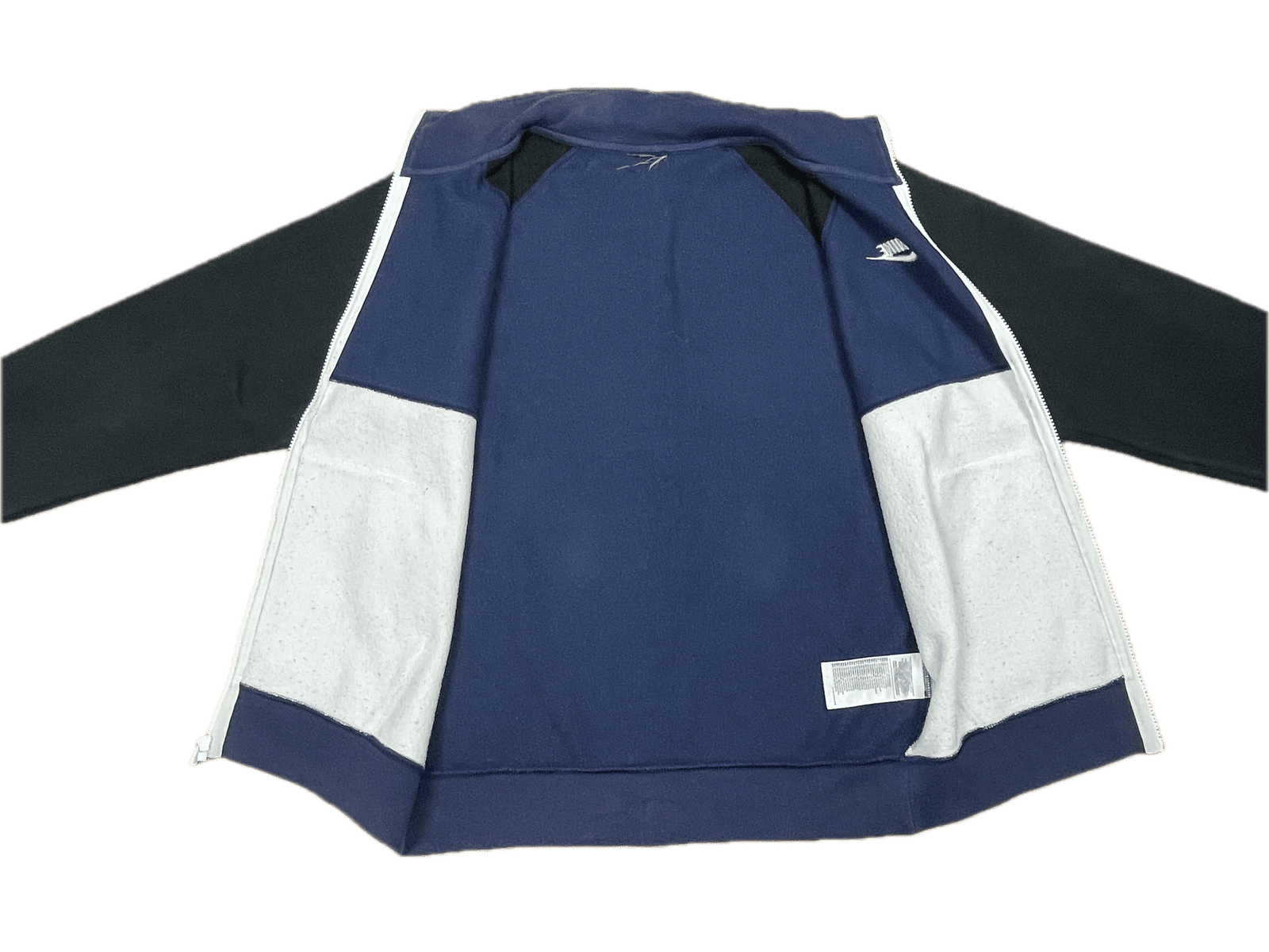 Vintage Nike Trainingsjacke Schwarz/Blau/Weiß S - Sportliche und Bequeme Jacke Vintage Klamotten, Secondhand Klamotten, Retro Mode, Nachhaltige Mode, Einzigartige Stücke, Zeitlose Mode, Umweltfreundliche Kleidung, Stilvolle Secondhand Mode, Hochwertige Vintage Kleidung