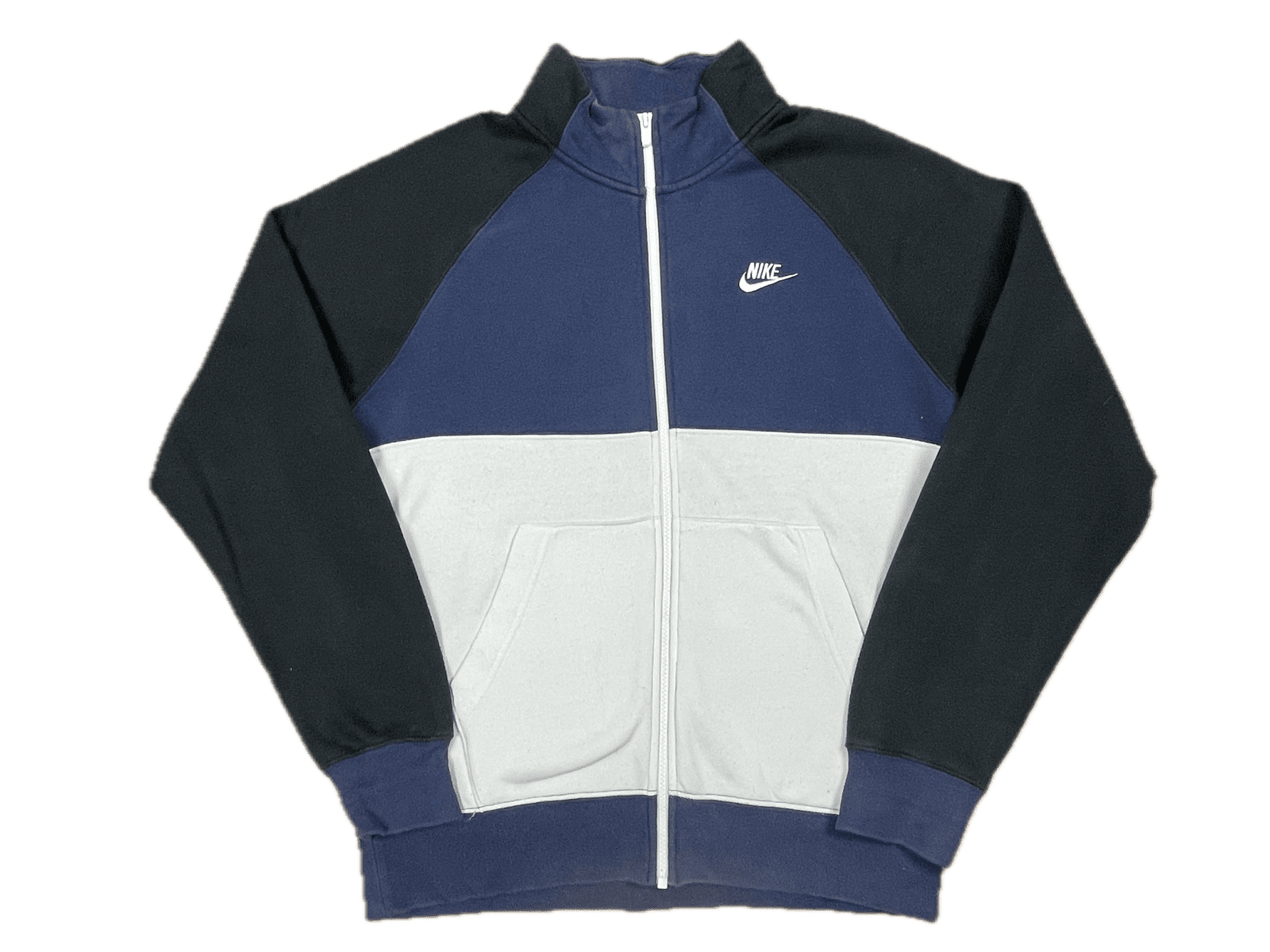 Vintage Nike Trainingsjacke Schwarz/Blau/Weiß S - Sportliche und Bequeme Jacke Vintage Klamotten, Secondhand Klamotten, Retro Mode, Nachhaltige Mode, Einzigartige Stücke, Zeitlose Mode, Umweltfreundliche Kleidung, Stilvolle Secondhand Mode, Hochwertige Vintage Kleidung