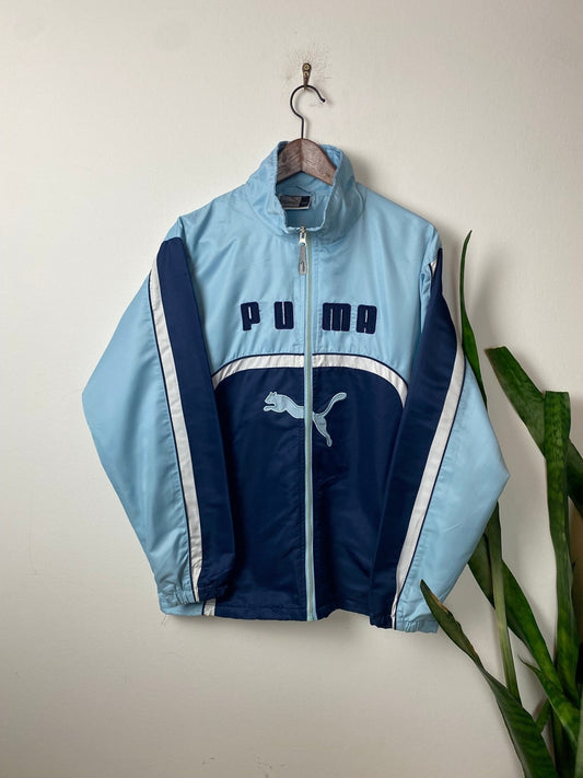 Vintage Puma Trainingsjacke Türkis/Blau XXL - Stylische und Bequeme Jacke Vintage Klamotten, Secondhand Klamotten, Retro Mode, Nachhaltige Mode, Einzigartige Stücke, Zeitlose Mode, Umweltfreundliche Kleidung, Stilvolle Secondhand Mode, Hochwertige Vintage Kleidung