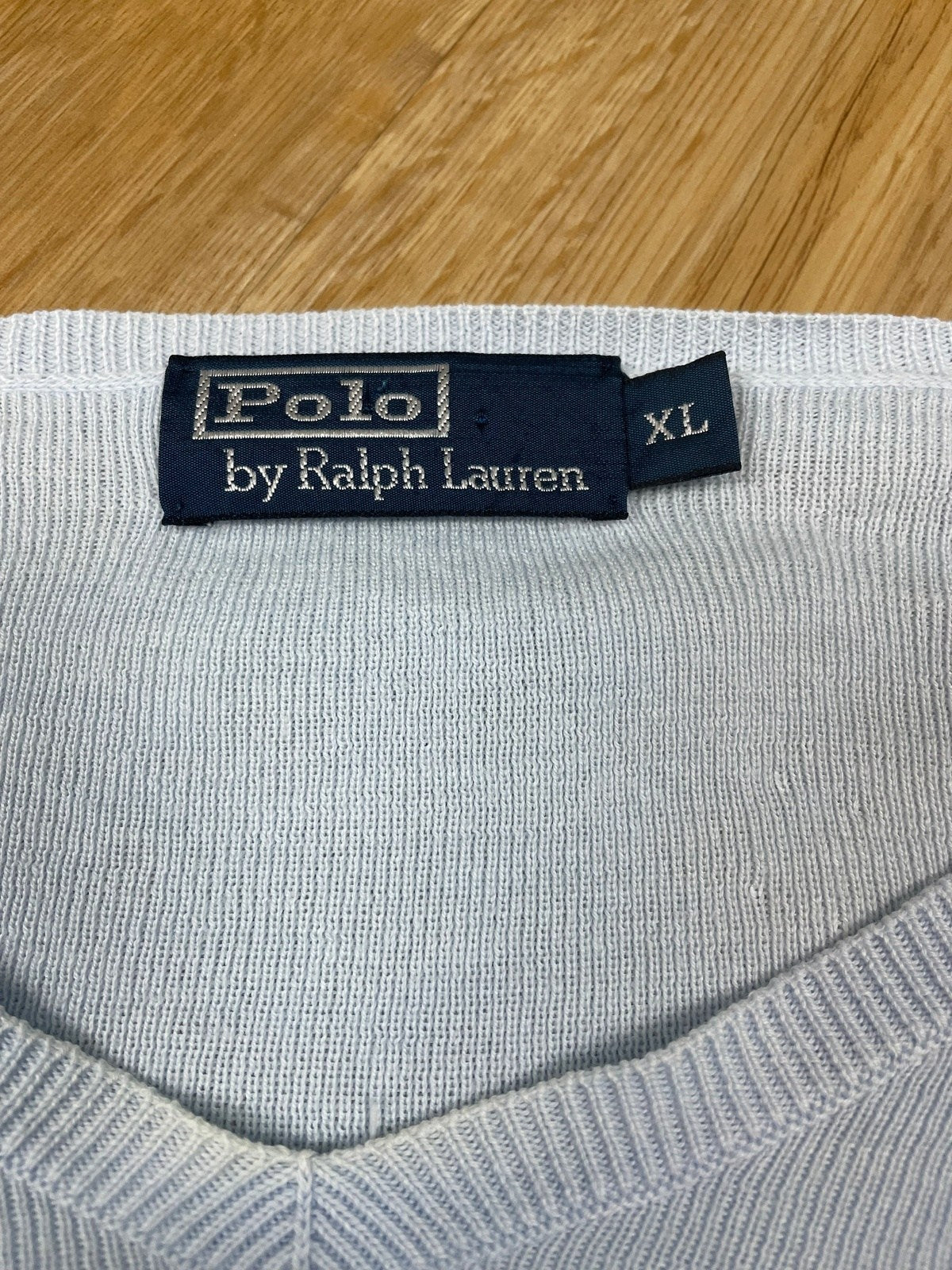 Vintage Ralph Lauren Sweater Hellblau XL - Lockeres Herren Longsleeve Vintage Klamotten, Secondhand Klamotten, Retro Mode, Nachhaltige Mode, Einzigartige Stücke, Zeitlose Mode, Umweltfreundliche Kleidung, Stilvolle Secondhand Mode, Hochwertige Vintage Kleidung