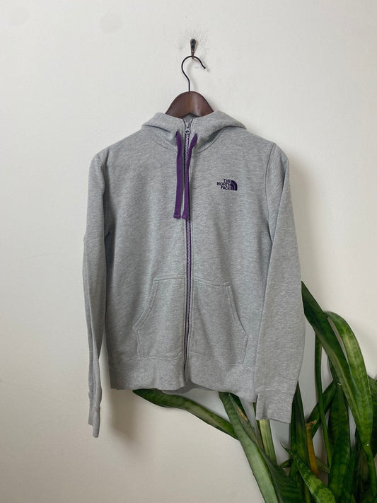 Vintage The North Face Kapuzenjacke Grau S - Schlichter Damen Hoodie Vintage Klamotten, Secondhand Klamotten, Retro Mode, Nachhaltige Mode, Einzigartige Stücke, Zeitlose Mode, Umweltfreundliche Kleidung, Stilvolle Secondhand Mode, Hochwertige Vintage Kleidung