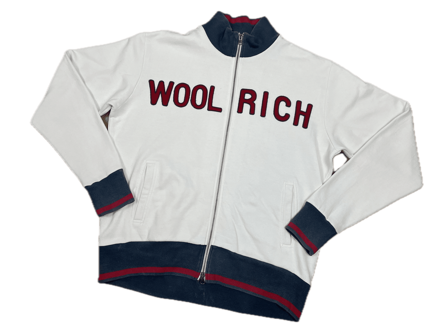 Vintage Woolrich Trainingsjacke Weiß L - Leichte und Lockere Jacke für Herren Vintage Klamotten, Secondhand Klamotten, Retro Mode, Nachhaltige Mode, Einzigartige Stücke, Zeitlose Mode, Umweltfreundliche Kleidung, Stilvolle Secondhand Mode, Hochwertige Vintage Kleidung