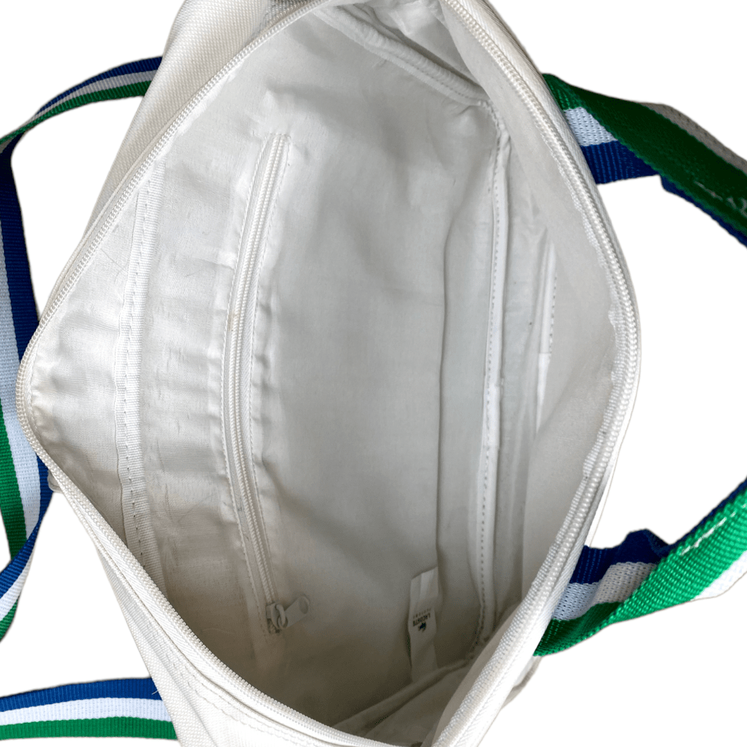 Lacoste Tasche Große Umhängetasche Weiß Onesize - Stilvolle und Praktische Tasche Vintage Klamotten, Secondhand Klamotten, Retro Mode, Nachhaltige Mode, Einzigartige Stücke, Zeitlose Mode, Umweltfreundliche Kleidung, Stilvolle Secondhand Mode, Hochwertige Vintage Kleidung