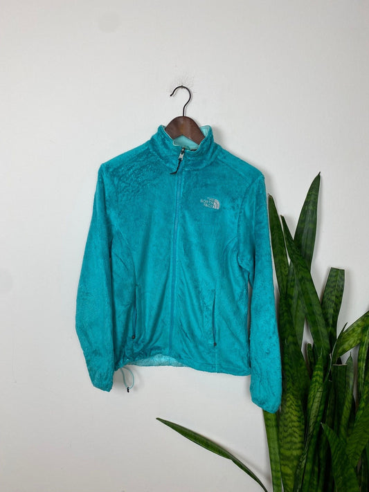 The North Face Fleecejacke Türkis S - Leichte Kuschelige Damen Jacke Vintage Klamotten, Secondhand Klamotten, Retro Mode, Nachhaltige Mode, Einzigartige Stücke, Zeitlose Mode, Umweltfreundliche Kleidung, Stilvolle Secondhand Mode, Hochwertige Vintage Kleidung