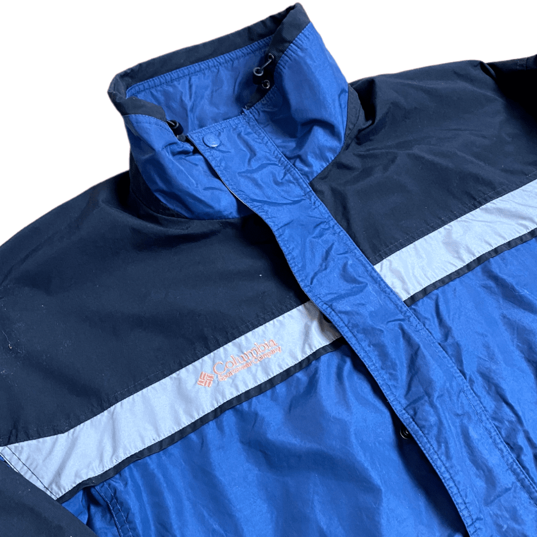 Vintage Columbia Jacke Bugaboo Blau/Schwarz L - Herren Regenjacke Vintage Klamotten, Secondhand Klamotten, Retro Mode, Nachhaltige Mode, Einzigartige Stücke, Zeitlose Mode, Umweltfreundliche Kleidung, Stilvolle Secondhand Mode, Hochwertige Vintage Kleidung