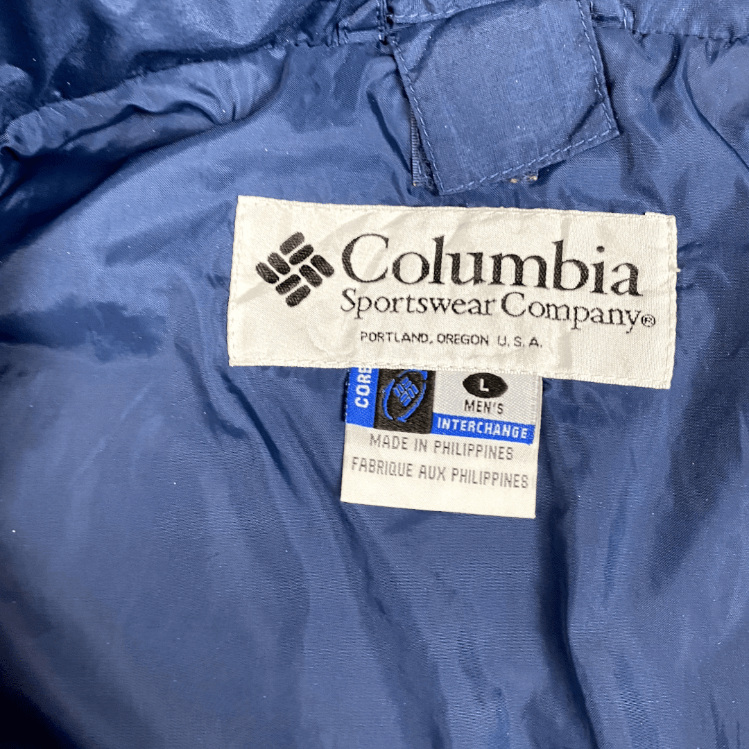Vintage Columbia Jacke Bugaboo Blau/Schwarz L - Herren Regenjacke Vintage Klamotten, Secondhand Klamotten, Retro Mode, Nachhaltige Mode, Einzigartige Stücke, Zeitlose Mode, Umweltfreundliche Kleidung, Stilvolle Secondhand Mode, Hochwertige Vintage Kleidung