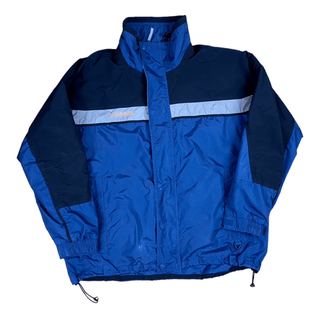 Vintage Columbia Jacke Bugaboo Blau/Schwarz L - Herren Regenjacke Vintage Klamotten, Secondhand Klamotten, Retro Mode, Nachhaltige Mode, Einzigartige Stücke, Zeitlose Mode, Umweltfreundliche Kleidung, Stilvolle Secondhand Mode, Hochwertige Vintage Kleidung