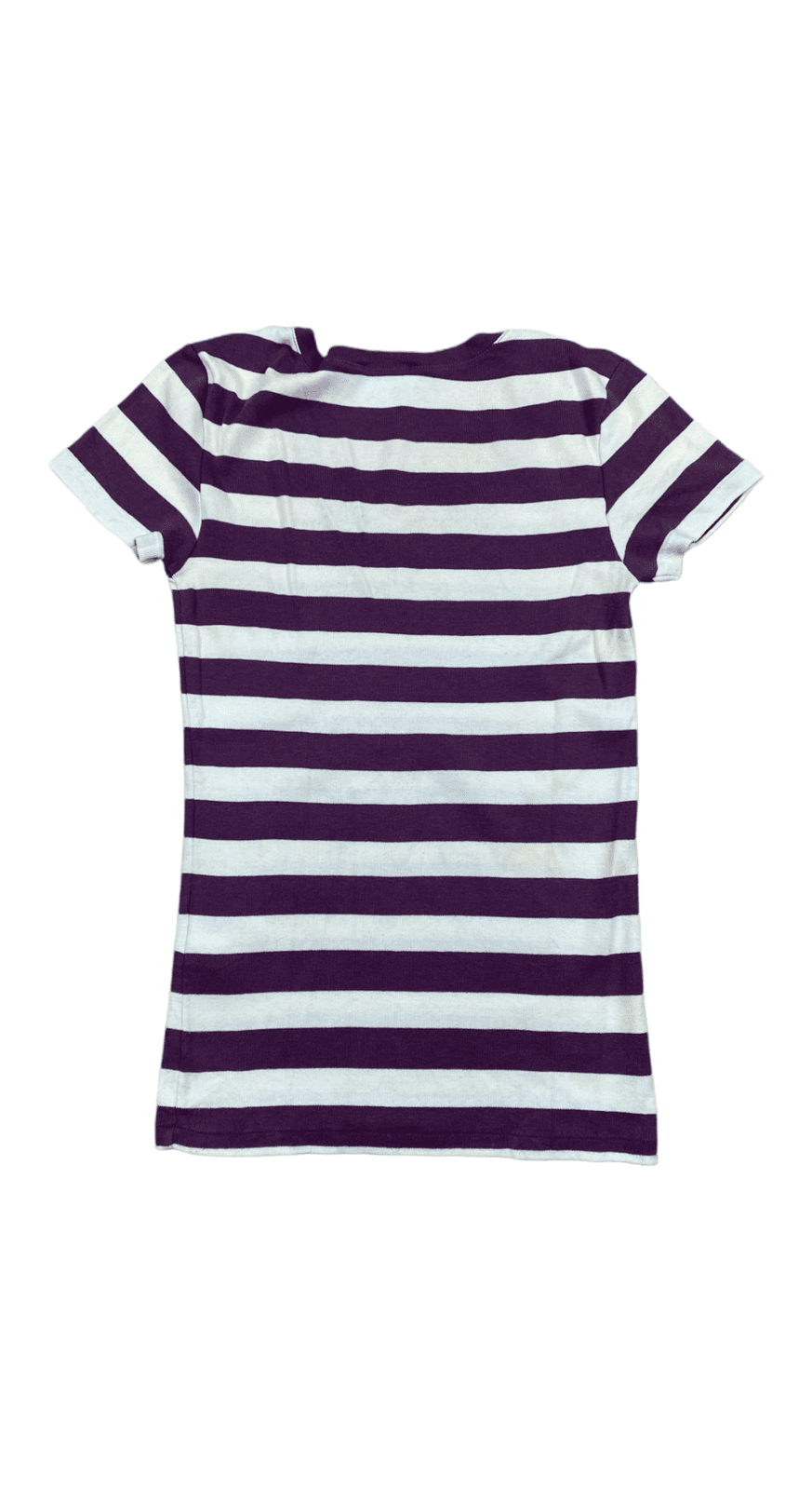Vintage Ralph Lauren Sport T-Shirt Lila/Weiß Gestreift - Schickes Damen Shirt mit V-Ausschnitt Vintage Klamotten, Secondhand Klamotten, Retro Mode, Nachhaltige Mode, Einzigartige Stücke, Zeitlose Mode, Umweltfreundliche Kleidung, Stilvolle Secondhand Mode, Hochwertige Vintage Kleidung