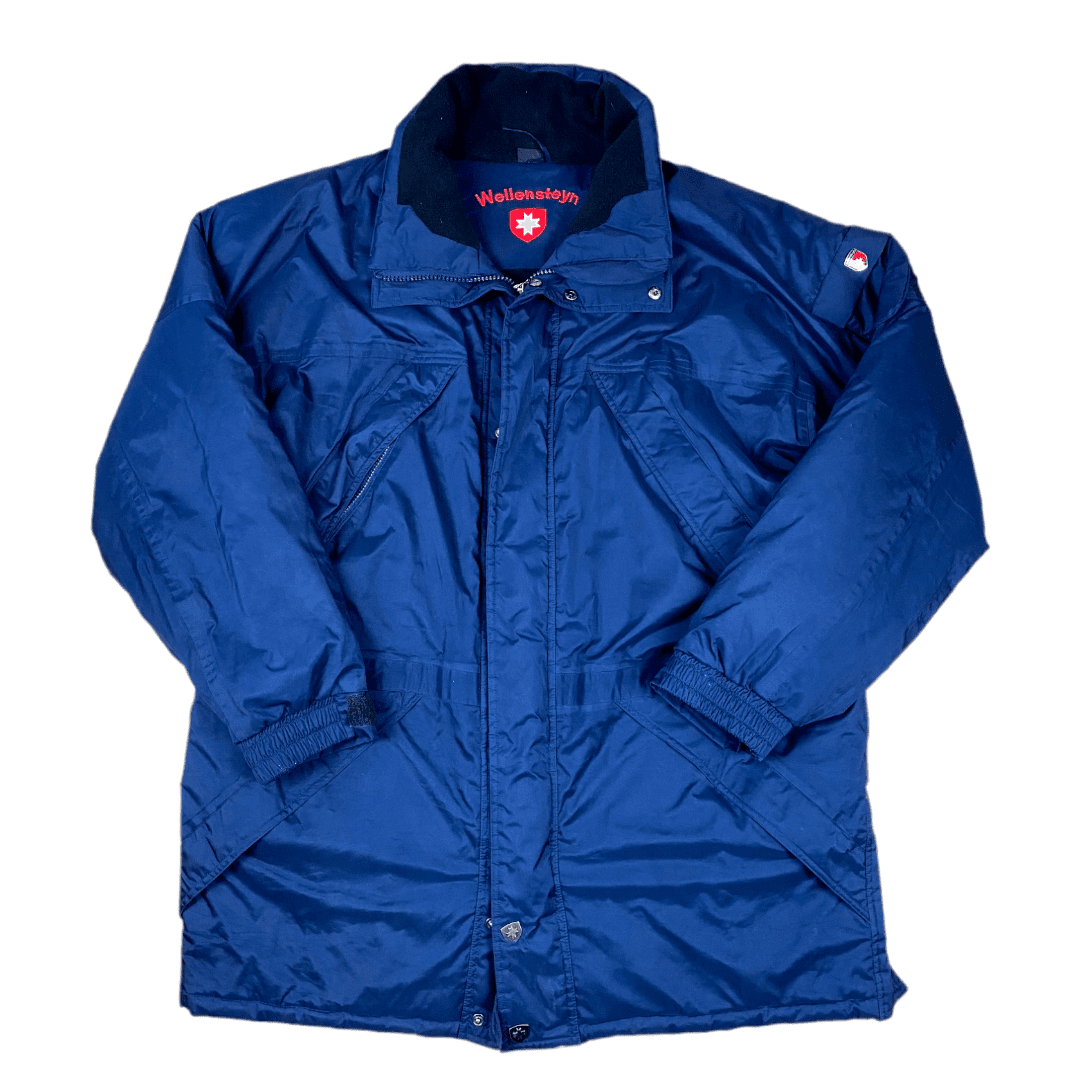 Wellensteyn Winterjacke / Brandungsparka Dunkelblau XL - Dicker Herren Mantel Vintage Klamotten, Secondhand Klamotten, Retro Mode, Nachhaltige Mode, Einzigartige Stücke, Zeitlose Mode, Umweltfreundliche Kleidung, Stilvolle Secondhand Mode, Hochwertige Vintage Kleidung